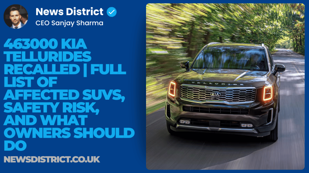 463000 Kia Tellurides Recalled | Full List of Affected SUVs, Safety Risk, and What Owners Should Do 463000 Kia Tellurides Recalled | Full List of Affected SUVs, Safety Risk, and What Owners Should Do