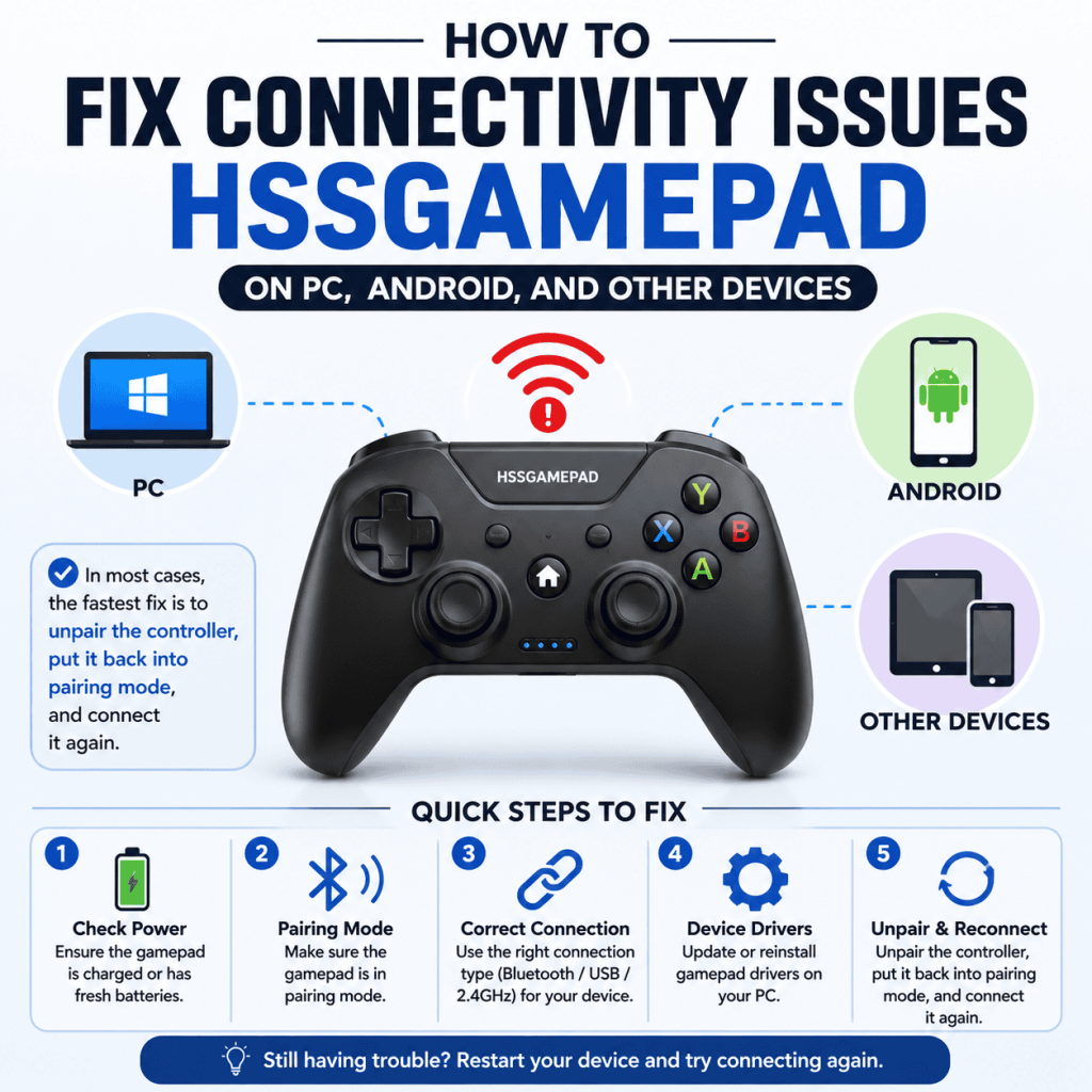 How to Fix Connectivity Issues HSSGamepad on PC, Android, and Other Devices