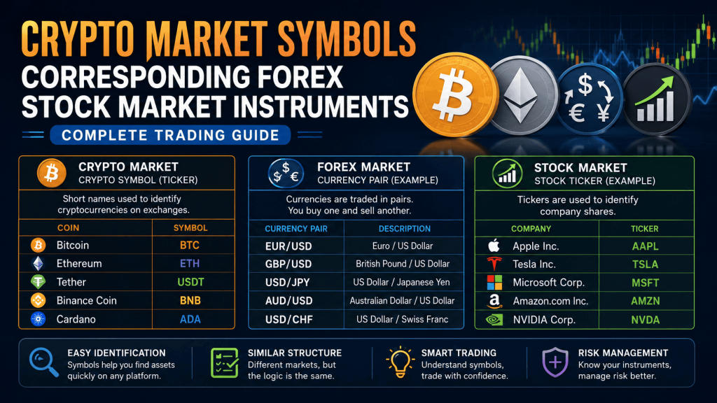 Crypto Market Symbols Corresponding Forex Stock Market Instruments
