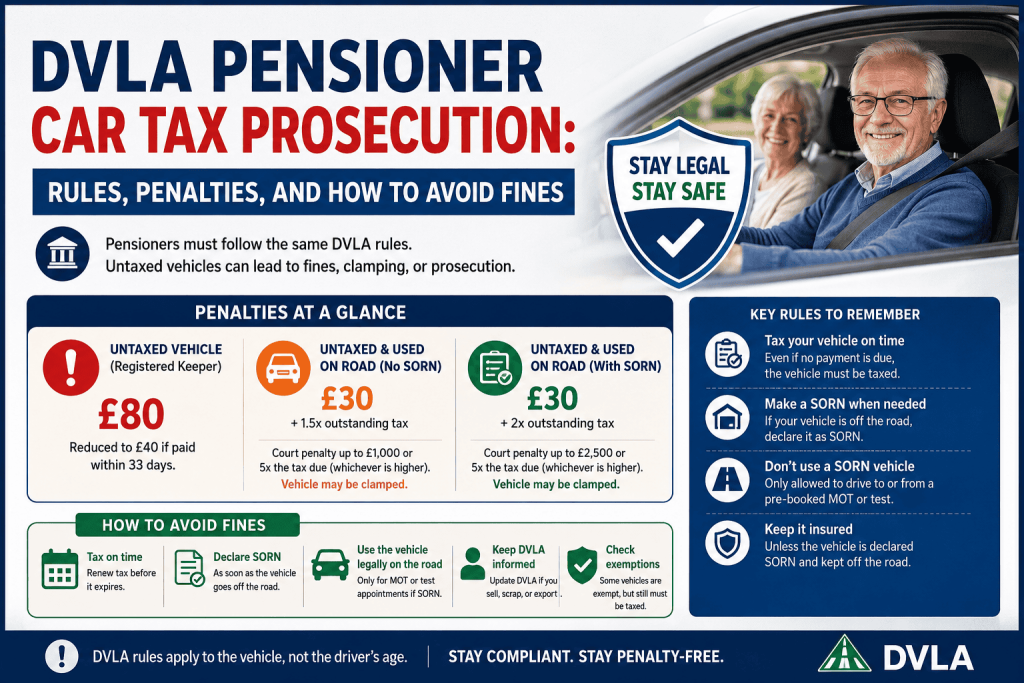 DVLA Pensioner Car Tax Prosecution | Rules, Penalties, and How to Avoid Fines