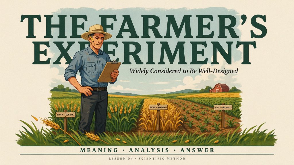 The Farmer's Experiment Was Widely Considered to Be Well-Designed