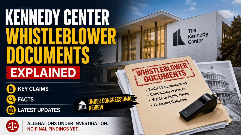 Kennedy Center Whistleblower Documents Explained | Key Claims, Facts, and Latest Updates