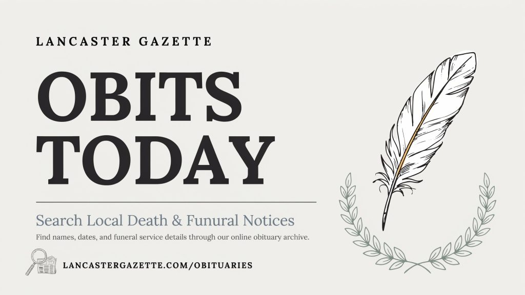 Lancaster Gazette Obits Today | Search Local Death & Funeral Notices