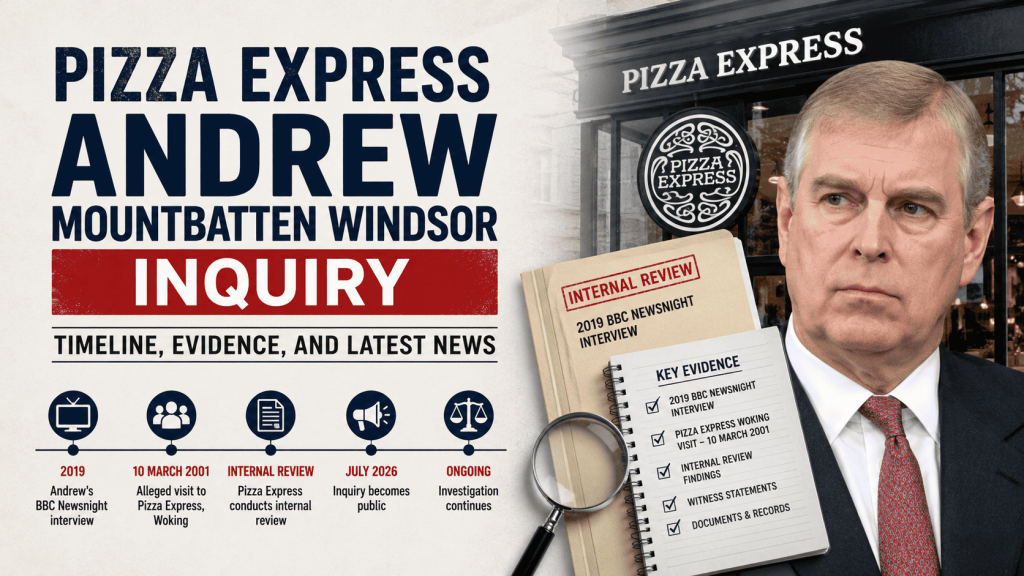 Pizza Express Andrew Mountbatten Windsor Inquiry | Timeline, Evidence, and Latest News